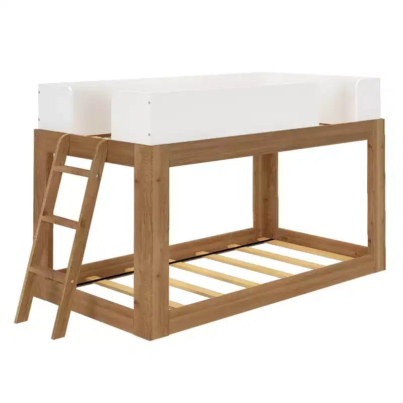 Lit superposé Max & Lily en bois massif, lits superposés modernes du milieu du siècle jumeaux pour enfants