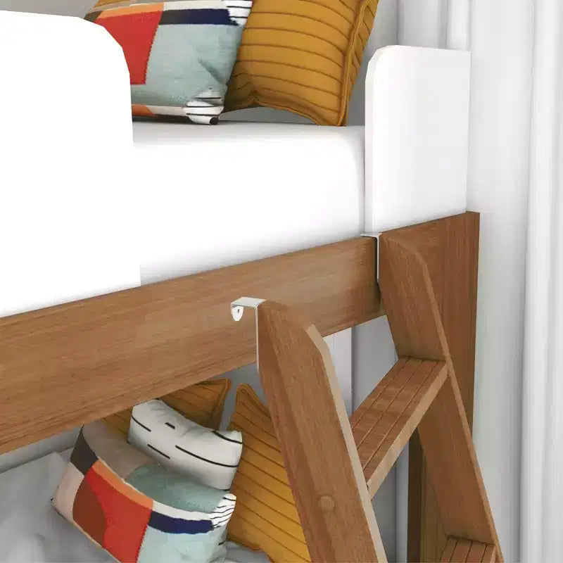 Lit superposé Max & Lily en bois massif, lits superposés modernes du milieu du siècle jumeaux pour enfants