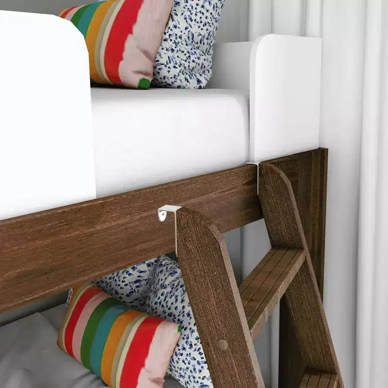 Lit superposé Max & Lily en bois massif, lits superposés modernes du milieu du siècle jumeaux pour enfants