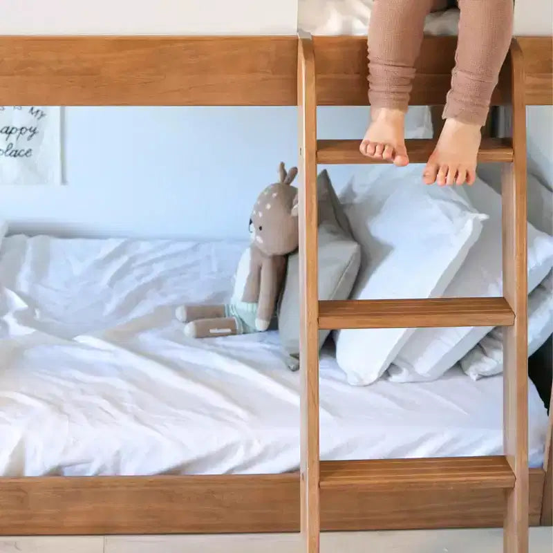 Lit superposé Max & Lily en bois massif, lits superposés modernes du milieu du siècle jumeaux pour enfants