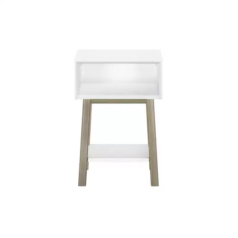 Table de chevet Max & Lily avec étagère ouverte, Table de chevet en bois massif, Table d'appoint pour chambre à coucher