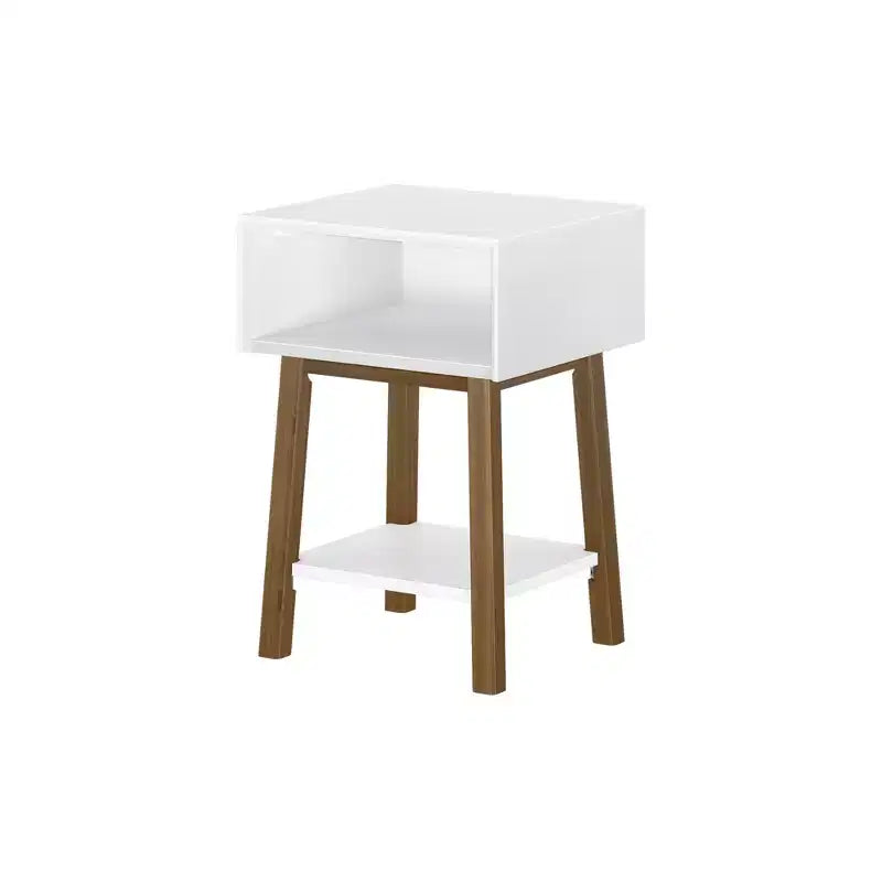Table de chevet Max & Lily avec étagère ouverte, Table de chevet en bois massif, Table d'appoint pour chambre à coucher