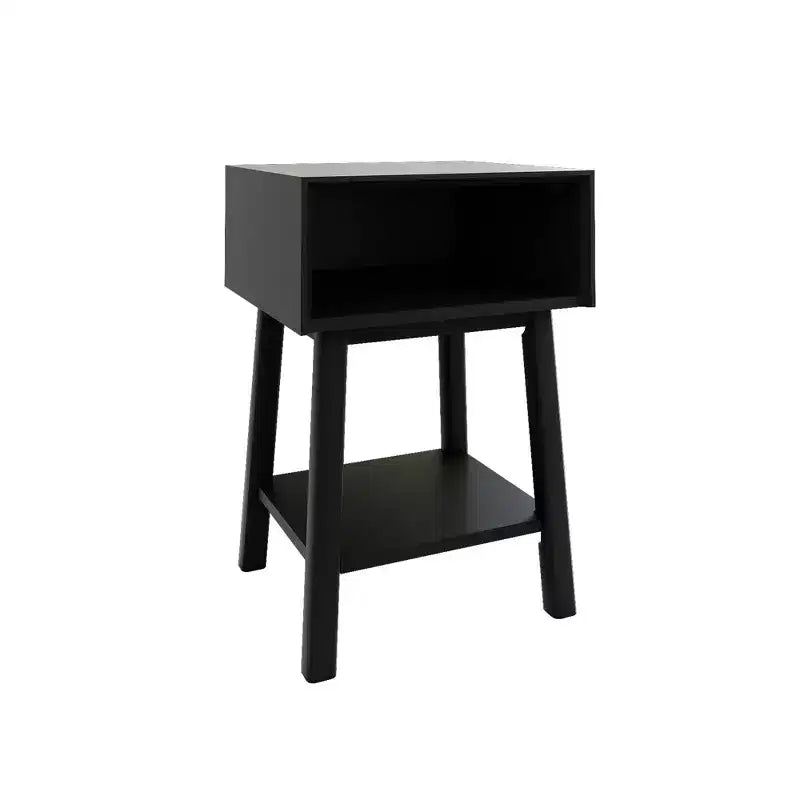 Table de chevet Max & Lily avec étagère ouverte, Table de chevet en bois massif, Table d'appoint pour chambre à coucher