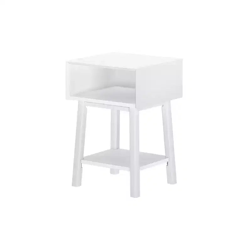 Table de chevet Max & Lily avec étagère ouverte, Table de chevet en bois massif, Table d'appoint pour chambre à coucher