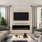 Étagère de cheminée moderne en bois Ember Lotta avec détails de cadre photo