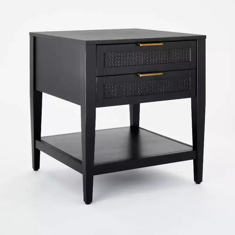 East Bluff 2 drawers Woven Accent Table Black - Threshold designed with Studio McGee