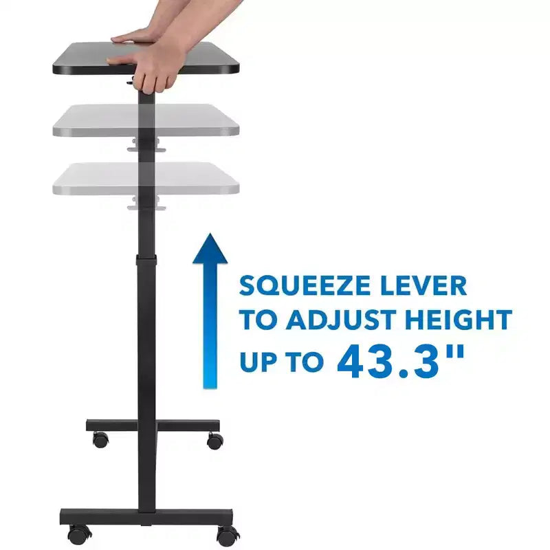 Mount-It! Table de lit roulante réglable en hauteur - Noire