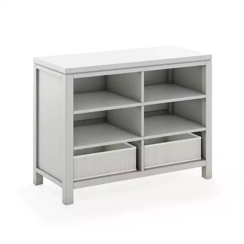 Martha Stewart Loisirs Créatifs – Rangement double ouvert pour enfants : Organisateur de fournitures d'art et d'artisanat en bois pour enfants avec bacs de rangement en tissu