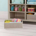 Martha Stewart Loisirs Créatifs – Rangement double ouvert pour enfants : Organisateur de fournitures d'art et d'artisanat en bois pour enfants avec bacs de rangement en tissu