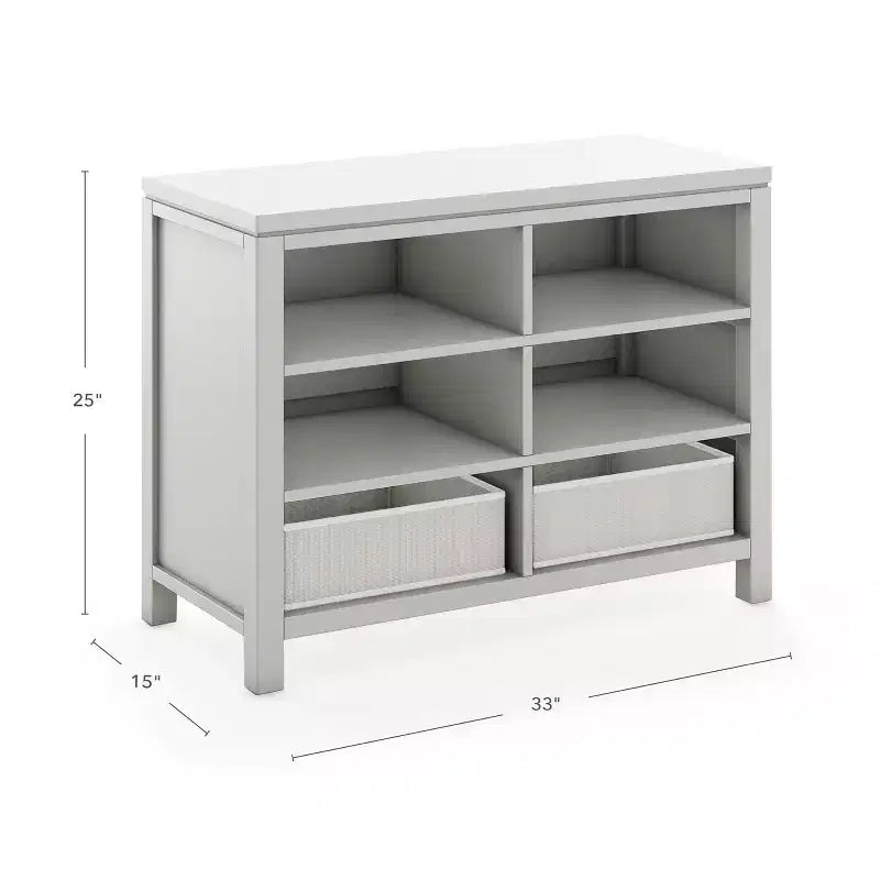 Martha Stewart Loisirs Créatifs – Rangement double ouvert pour enfants : Organisateur de fournitures d'art et d'artisanat en bois pour enfants avec bacs de rangement en tissu