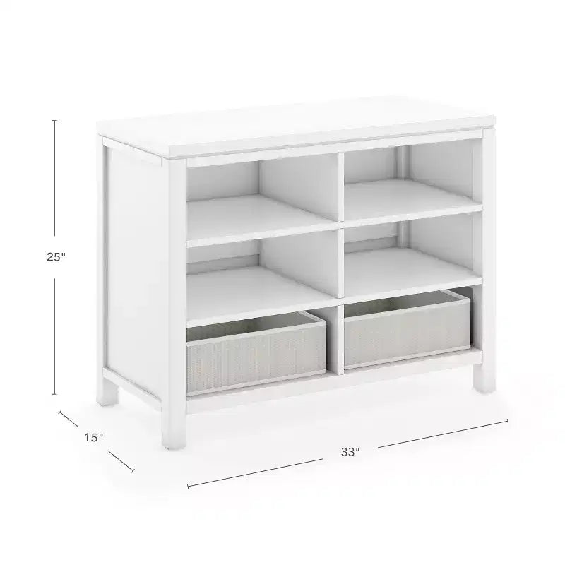 Martha Stewart Loisirs Créatifs – Rangement double ouvert pour enfants : Organisateur de fournitures d'art et d'artisanat en bois pour enfants avec bacs de rangement en tissu