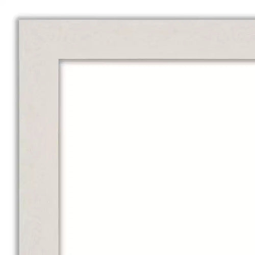 Miroir mural de salle de bain Amanti Art Rustic Plank White Narrow Petite Bevel 27,5 x 21,5 po