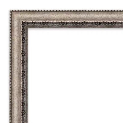 Miroir mural de salle de bain Amanti Art Lyla Petite biseauté argenté orné 71,76 x 56,52 cm