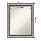 Miroir mural de salle de bain Amanti Art Lyla Petite biseauté argenté orné 71,76 x 56,52 cm
