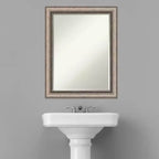 Miroir mural de salle de bain Amanti Art Lyla Petite biseauté argenté orné 71,76 x 56,52 cm