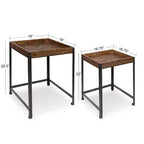 Table gigogne carrée en bois Kate and Laurel Marsh, 2 pièces, marron rustique
