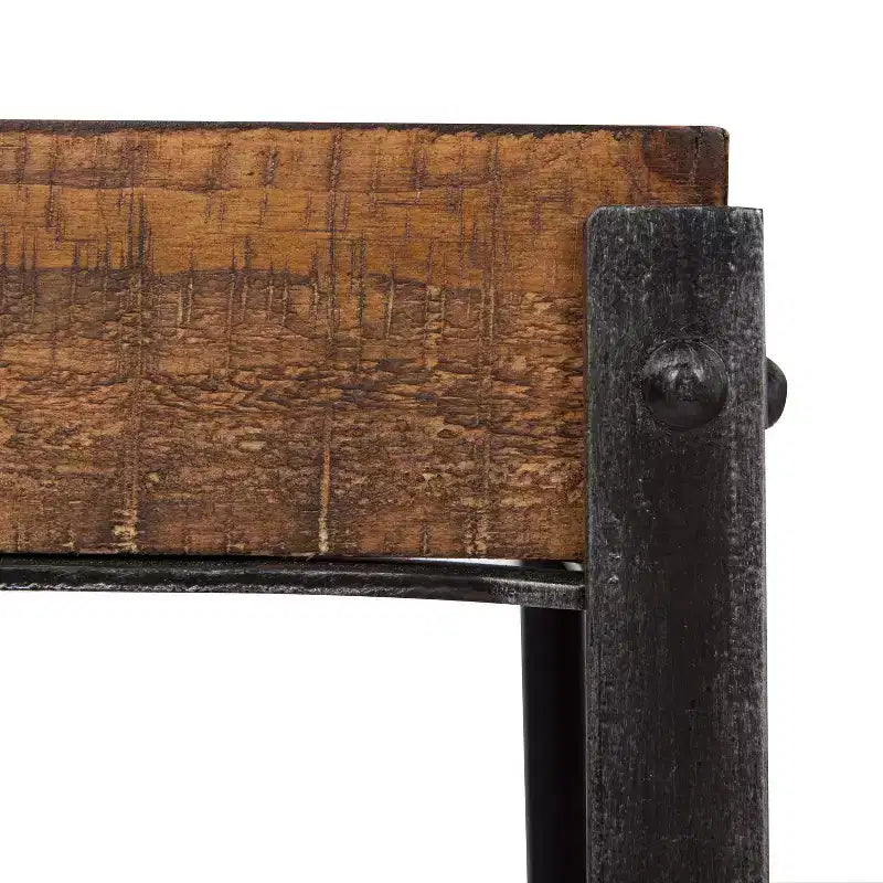 Table gigogne carrée en bois Kate and Laurel Marsh, 2 pièces, marron rustique