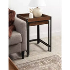 Table gigogne carrée en bois Kate and Laurel Marsh, 2 pièces, marron rustique