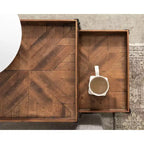 Table gigogne carrée en bois Kate and Laurel Marsh, 2 pièces, marron rustique