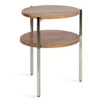 Table d'appoint ronde en bois Kate and Laurel Lamaar, 19x19x25, naturel et argent