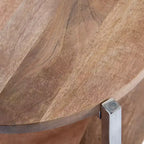 Table d'appoint ronde en bois Kate and Laurel Lamaar, 19x19x25, naturel et argent