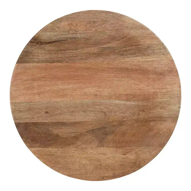 Table d'appoint ronde en bois Kate and Laurel Lamaar, 19x19x25, naturel et argent