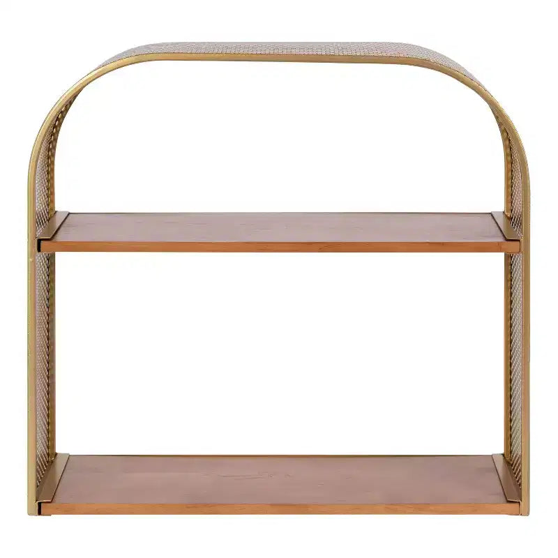Étagère murale flottante Kate and Laurel Urso Arch en bois, 20x7x19, naturel et or