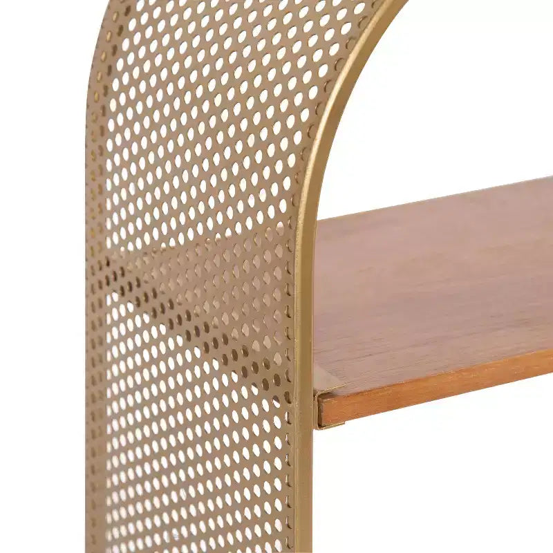 Étagère murale flottante Kate and Laurel Urso Arch en bois, 20x7x19, naturel et or