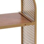 Étagère murale flottante Kate and Laurel Urso Arch en bois, 20x7x19, naturel et or
