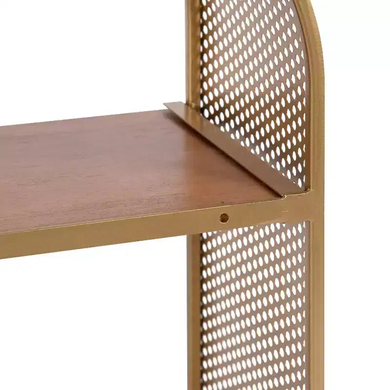 Étagère murale flottante Kate and Laurel Urso Arch en bois, 20x7x19, naturel et or