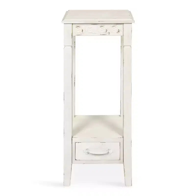 Table d'appoint carrée en bois Kate and Laurel Idabelle, 30x30x76 cm, Blanc