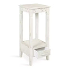 Table d'appoint carrée en bois Kate and Laurel Idabelle, 30x30x76 cm, Blanc
