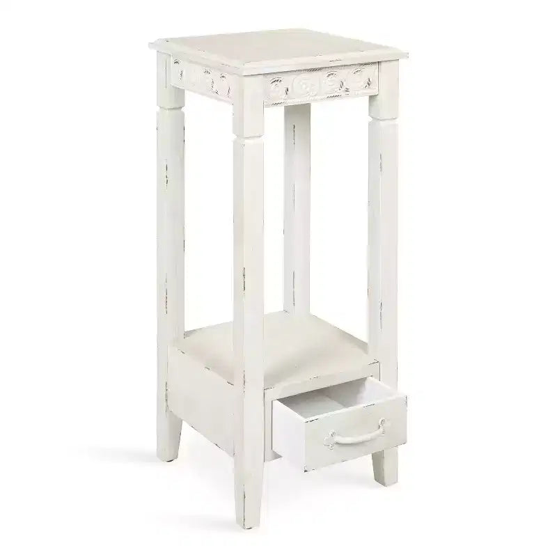 Table d'appoint carrée en bois Kate and Laurel Idabelle, 30x30x76 cm, Blanc