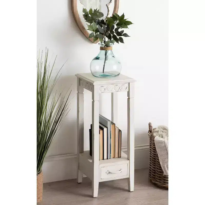 Table d'appoint carrée en bois Kate and Laurel Idabelle, 30x30x76 cm, Blanc