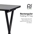 Table de plateau de service pliable PJ Wood pour téléviseur, noire (lot de 10)