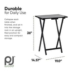 Table de plateau de service pliable PJ Wood pour téléviseur, noire (lot de 10)
