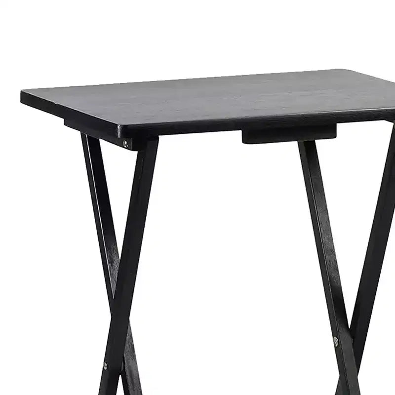 Table de plateau de service pliable PJ Wood pour téléviseur, noire (lot de 10)