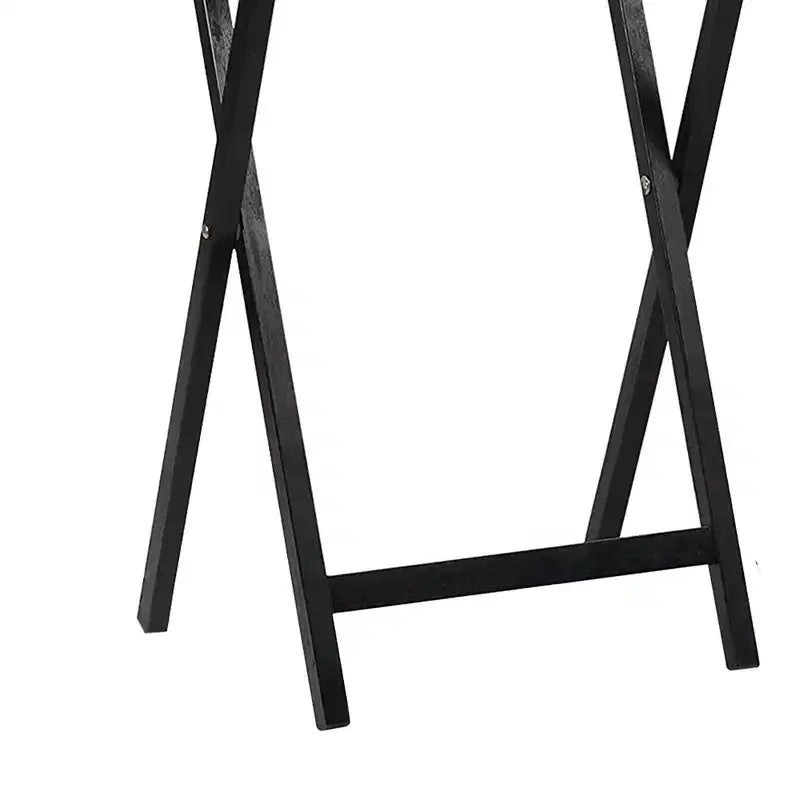 Table de plateau de service pliable PJ Wood pour téléviseur, noire (lot de 10)