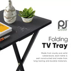 Table de plateau de service pliable PJ Wood pour téléviseur, noire (lot de 10)