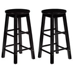 PJ Wood Tabourets de cuisine classiques ronds de 73,66 cm de haut, noirs (lot de 10)