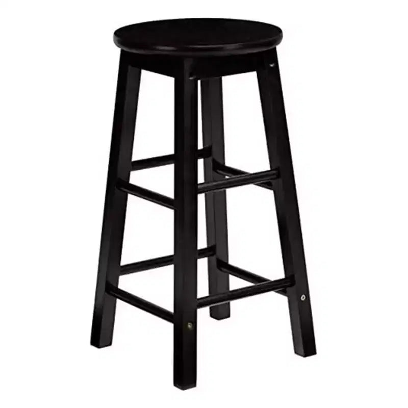 PJ Wood Tabourets de cuisine classiques ronds de 73,66 cm de haut, noirs (lot de 10)