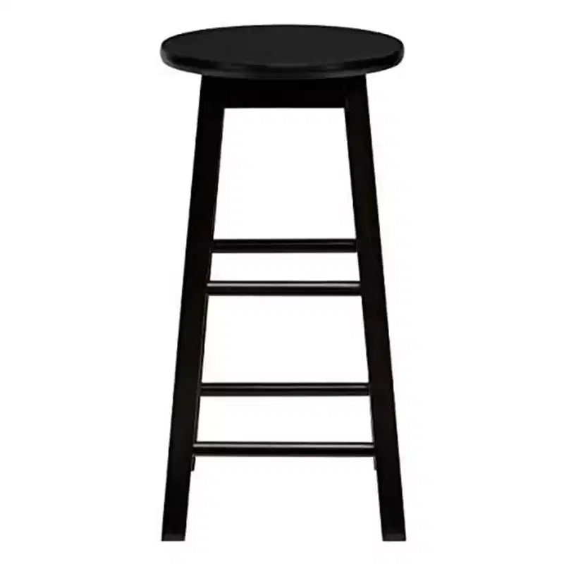 PJ Wood Tabourets de cuisine classiques ronds de 73,66 cm de haut, noirs (lot de 10)