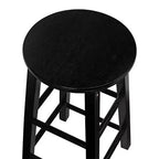 PJ Wood Tabourets de cuisine classiques ronds de 73,66 cm de haut, noirs (lot de 10)