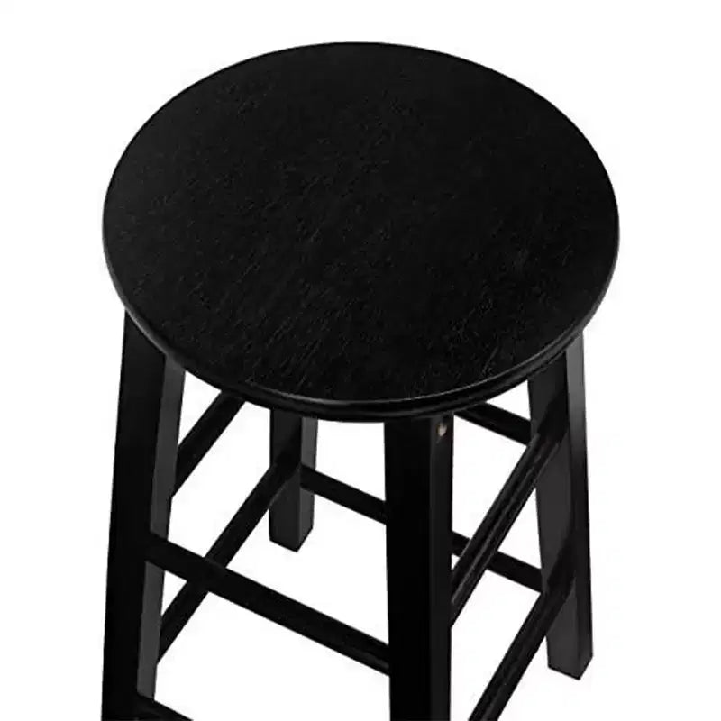 PJ Wood Tabourets de cuisine classiques ronds de 73,66 cm de haut, noirs (lot de 10)