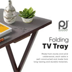 Table d'appoint pliante portable PJ Wood pour plateau TV, expresso (lot de 8 pièces)