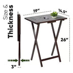 Table d'appoint pliante portable PJ Wood pour plateau TV, expresso (lot de 8 pièces)