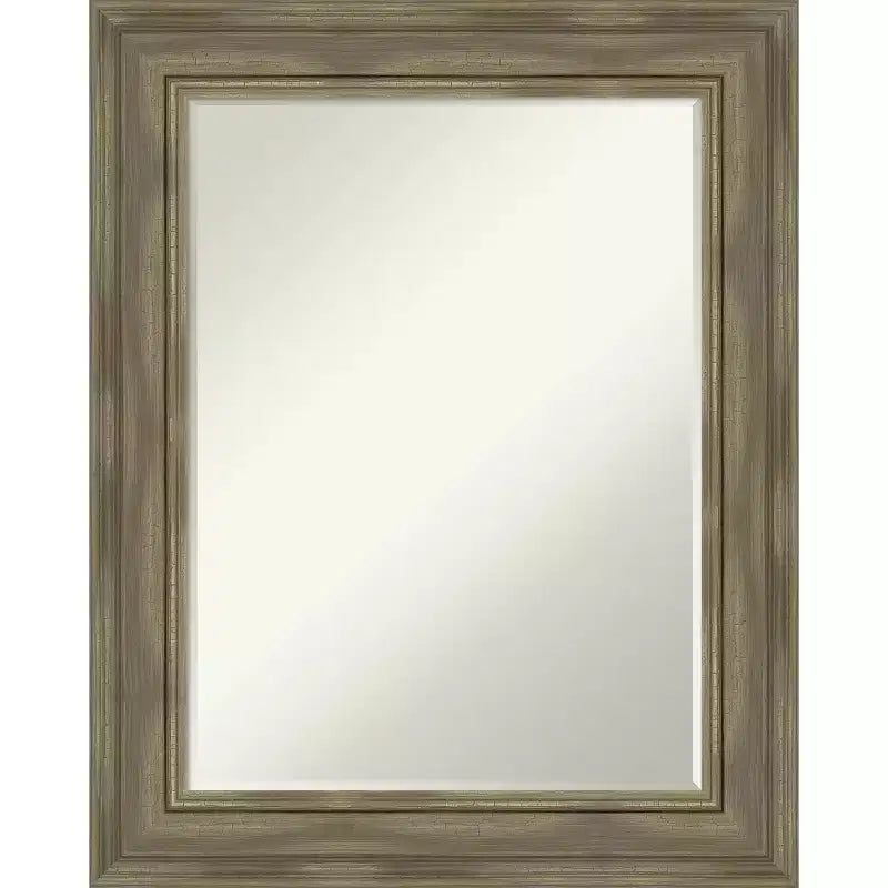 Amanti Art Alexandria Petite Bevel Wood Bathroom Wall Mirror