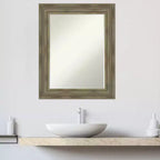 Miroir mural de salle de bain Amanti Art Alexandria Petite avec cadre en bois biseauté