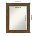 Miroir mural de salle de bain Amanti Art Alexandria Petite avec cadre en bois biseauté