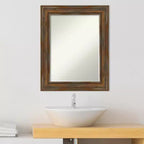 Miroir mural de salle de bain Amanti Art Alexandria Petite avec cadre en bois biseauté